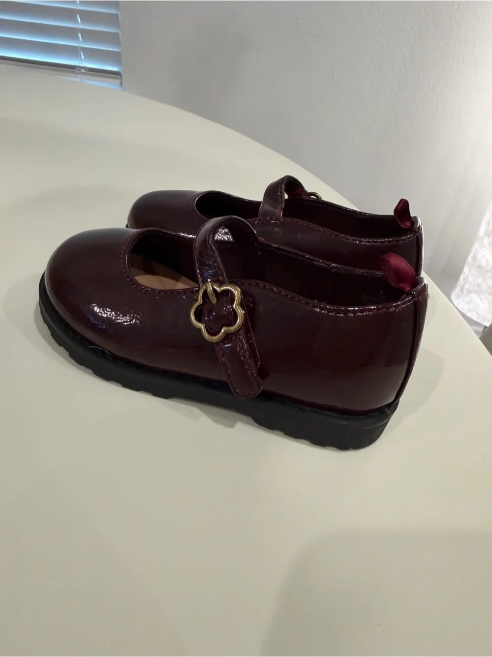 Girls' Mary Jane School Shoes - Burgundy Patent